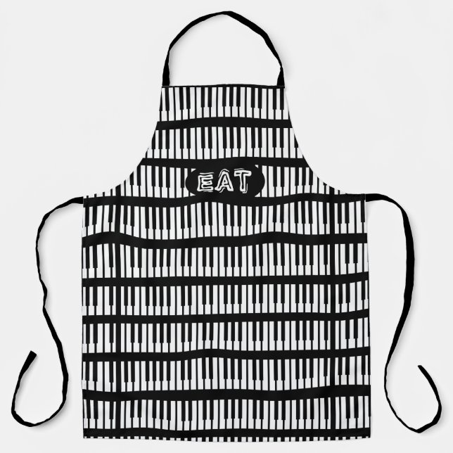 Black White Piano Keys Epic Music Design Apron (Front)
