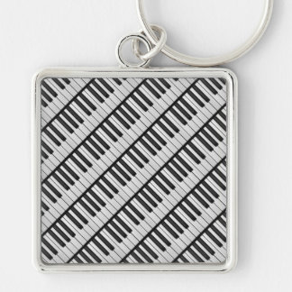 Black & White Piano Keys Key Ring