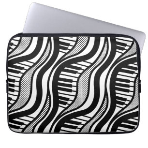 Black & White Piano Music Polka Dot Laptop Sleeve
