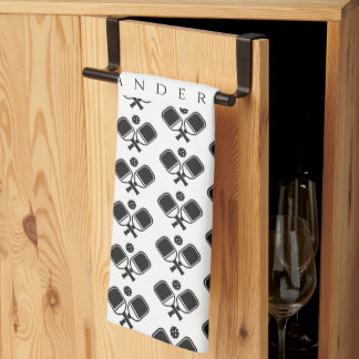 Black & White | Pickleball Paddles  Tea Towel