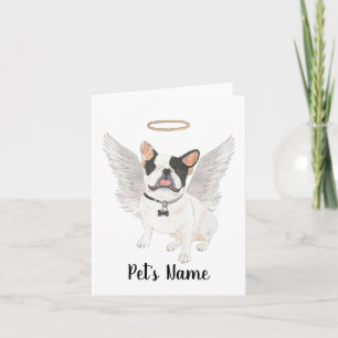 Black White Pied Frenchie Sympathy Memorial Card