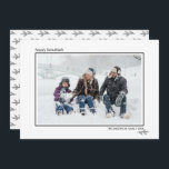 Black & White Pine Needles Happy Hanukkah Family Holiday Card<br><div class="desc">Stylish and cute photo cards are perfect for all your friends and family this holiday season. Customise the text "happy hanukkah" with your own greet and change the family name and the year and swap out the picture for a photo of your kids, pet, or the whole family. The design...</div>