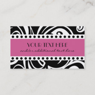 Black & White, Pink Business Card