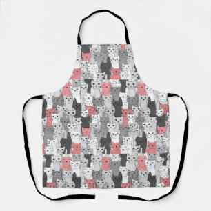 Black White Pink Cats Cats Cats Design Apron