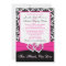 Black White Pink Damask Hearts Wedding Invitation