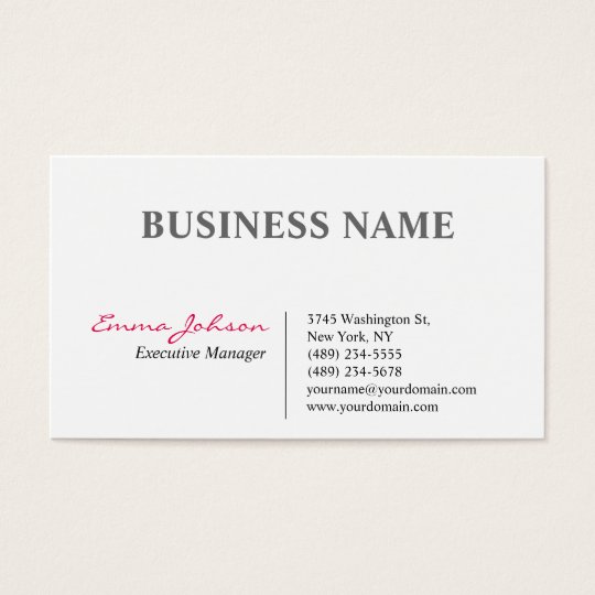 Black White Pink Elegant Modern Simple Business Card