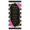 Black White Pink Gold Menu Card
