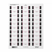 Black White & Pink Polka Dot Address Label Sticker (Full Sheet)