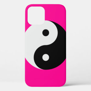black white pink yin yang iPhone 12 case