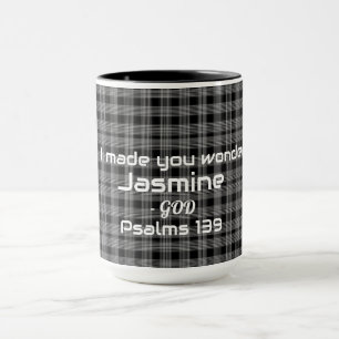 Black White Plaid Bible Inspiration Theme Tea Mug