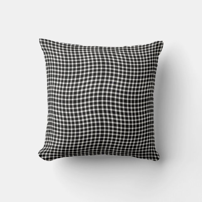 Black White Plaid Checker Seamless Pattern Cushion (Front)