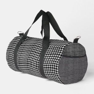 Black White Plaid Checker Seamless Pattern Small Duffle Bag