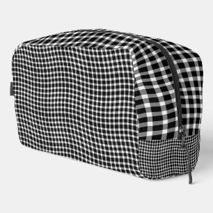 Black White Plaid Checker Seamless Pattern Toiletr Dopp Kit