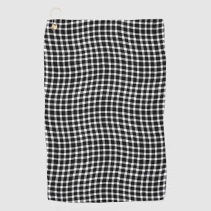Black White Plaid Chequered Seamless Pattern Golf Towel