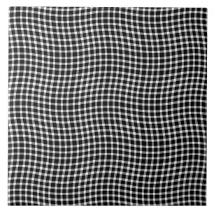 Black White Plaid Chequered Seamless Pattern Tile