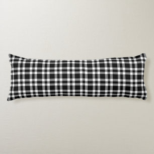 Black White Plaid Pattern Body Cushion