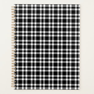 Black White Plaid Pattern Planner