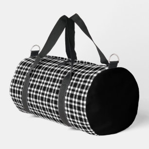 Black White Plaid Pattern Small Duffle Bag