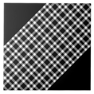 Black White Plaid Pattern Tile