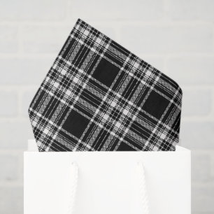 Black & White Plaid Tissue Paper