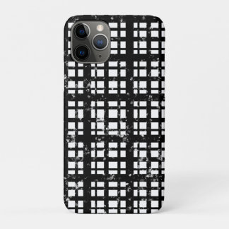 Black & White Plaid with Paint Splatter Crew Socks iPhone 11 Pro Case