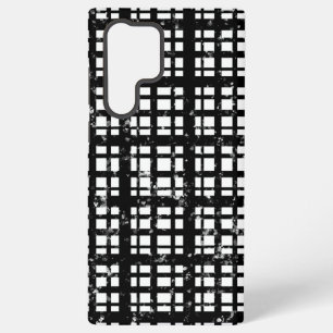 Black & White Plaid with Paint Splatter Crew Socks Samsung Galaxy Case