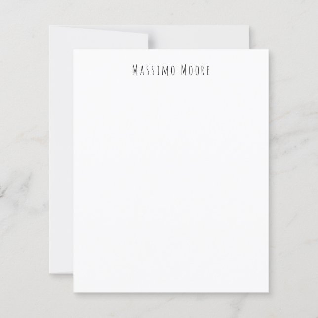 Black White Plain Elegant Casual Own Name (Front)