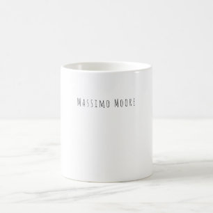 Black White Plain Elegant Casual Own Name Coffee Mug