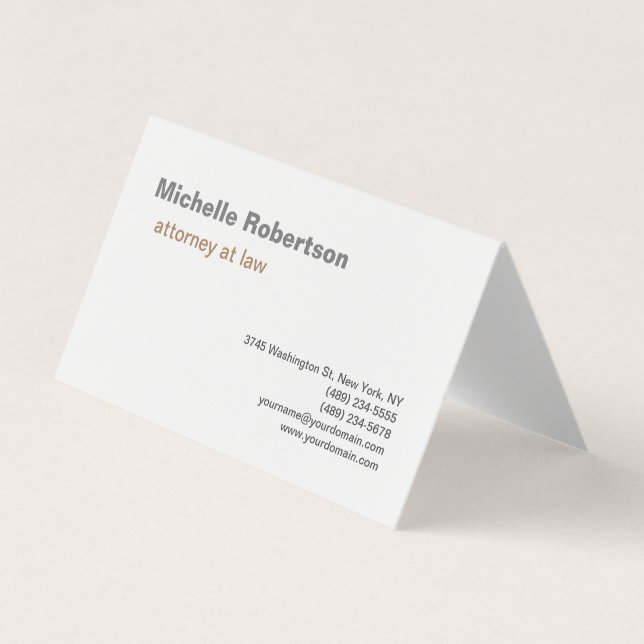 Black White Plain Minimalist Business Card (Front)