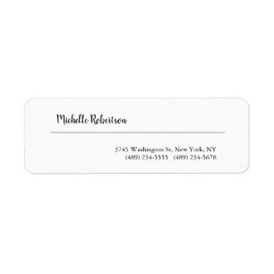 Black White Plain Minimalist Personalised