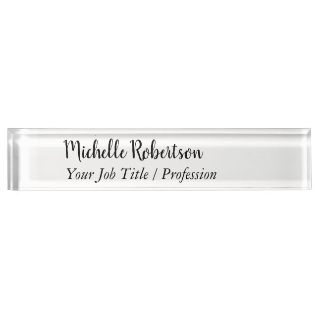 Black White Plain Minimalist Personalised Nameplate (Front)