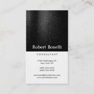 Black White Plain Modern Consultant Business Card