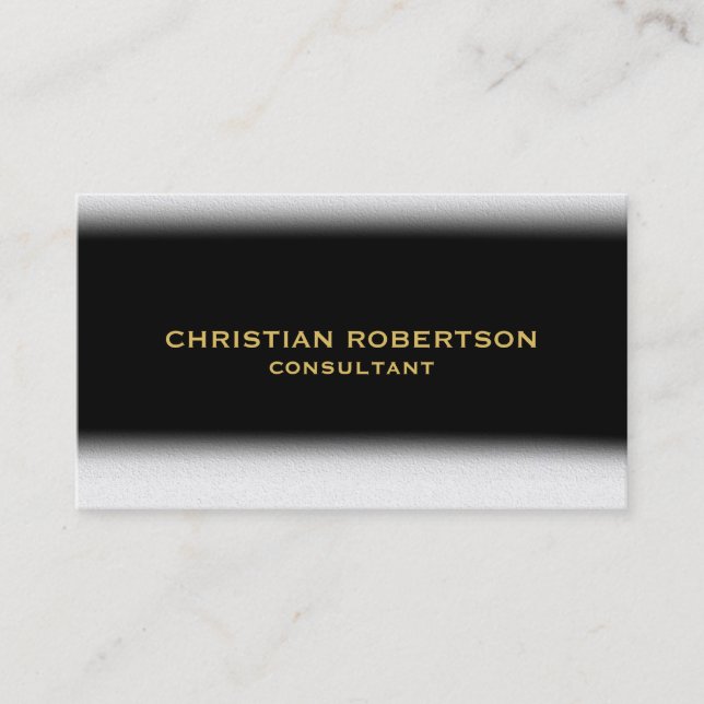 Black White Plain Modern Consultant Business Card (Front)