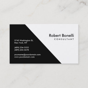 Black White Plain Modern Consultant Business Card