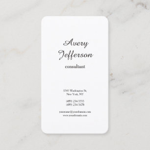 Black & White Plain Modern Minimalist Professional Business Card