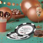 Black White Poker Chip Las Vegas Casino Birthday Paper Plate<br><div class="desc">Dazzle the birthday party guests with these fun personalised black and white poker chip paper plates!</div>