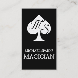Black& White Poker Magician Card