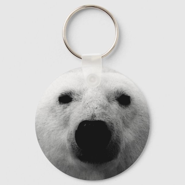 Black & White Polar Bear Key Ring (Front)