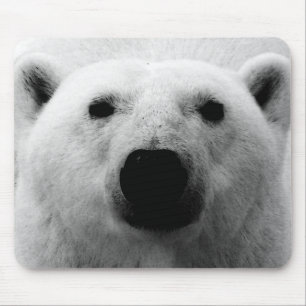 Black & White Polar Bear Mouse Mat