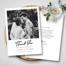 Black White Polaroid Photo Wedding Thank You Card