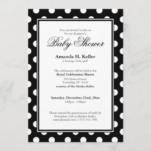 Black & White Polka Dot Baby Shower Invitations