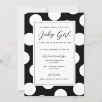 Polka dot store baby shower invitations