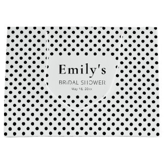 Black & White Polka Dot Bridal Shower Large Gift Bag
