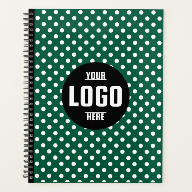 Black & White Polka Dot Custom 2026 Business Planner (Front)