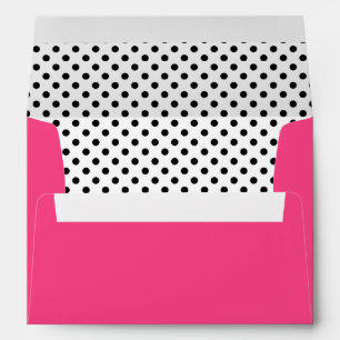 Black White Polka Dot Hot Pink A7 Envelope