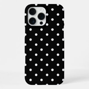 Black & White Polka Dot iPhone 16 Pro Max Tough Ph Case