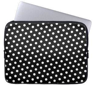 Black & White Polka Dot Laptop Sleeve