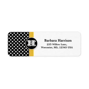Black, white polka dot Monogrammed Graduation