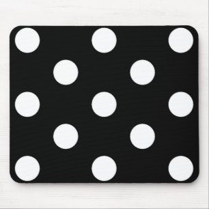 Black white polka dot - Mousepad