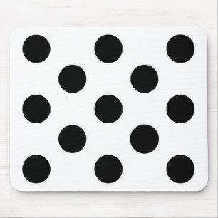 Black white polka dot - Mousepad